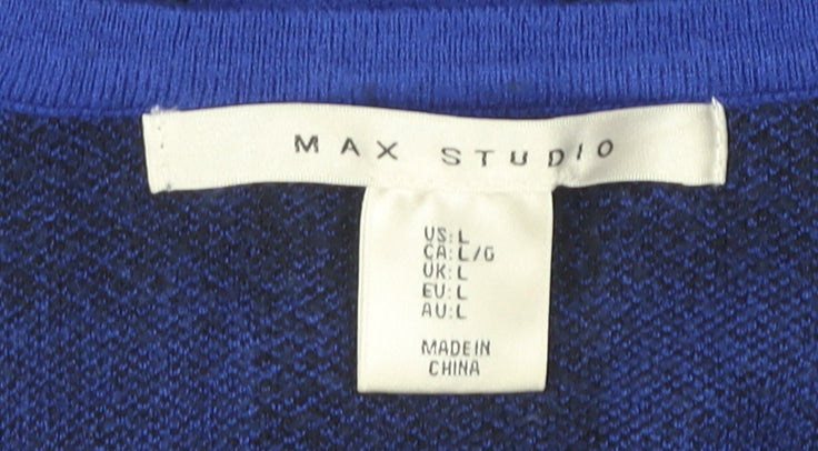 Max Studio Women's Blue Check Pullover Jumper L