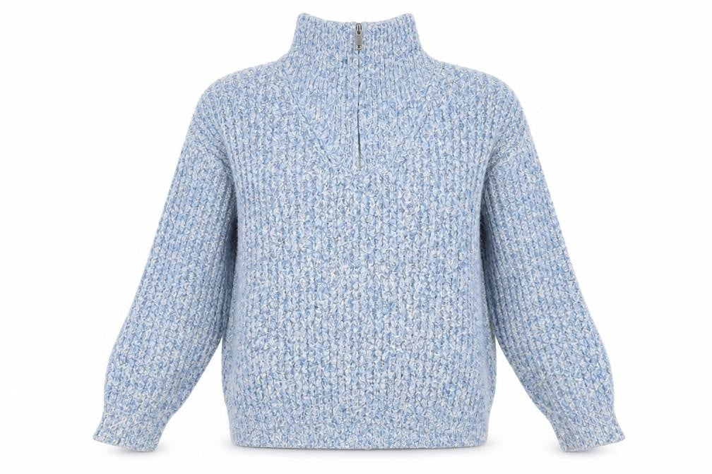 Bean Collection Women's Blue High Neck Pullover Jumper S