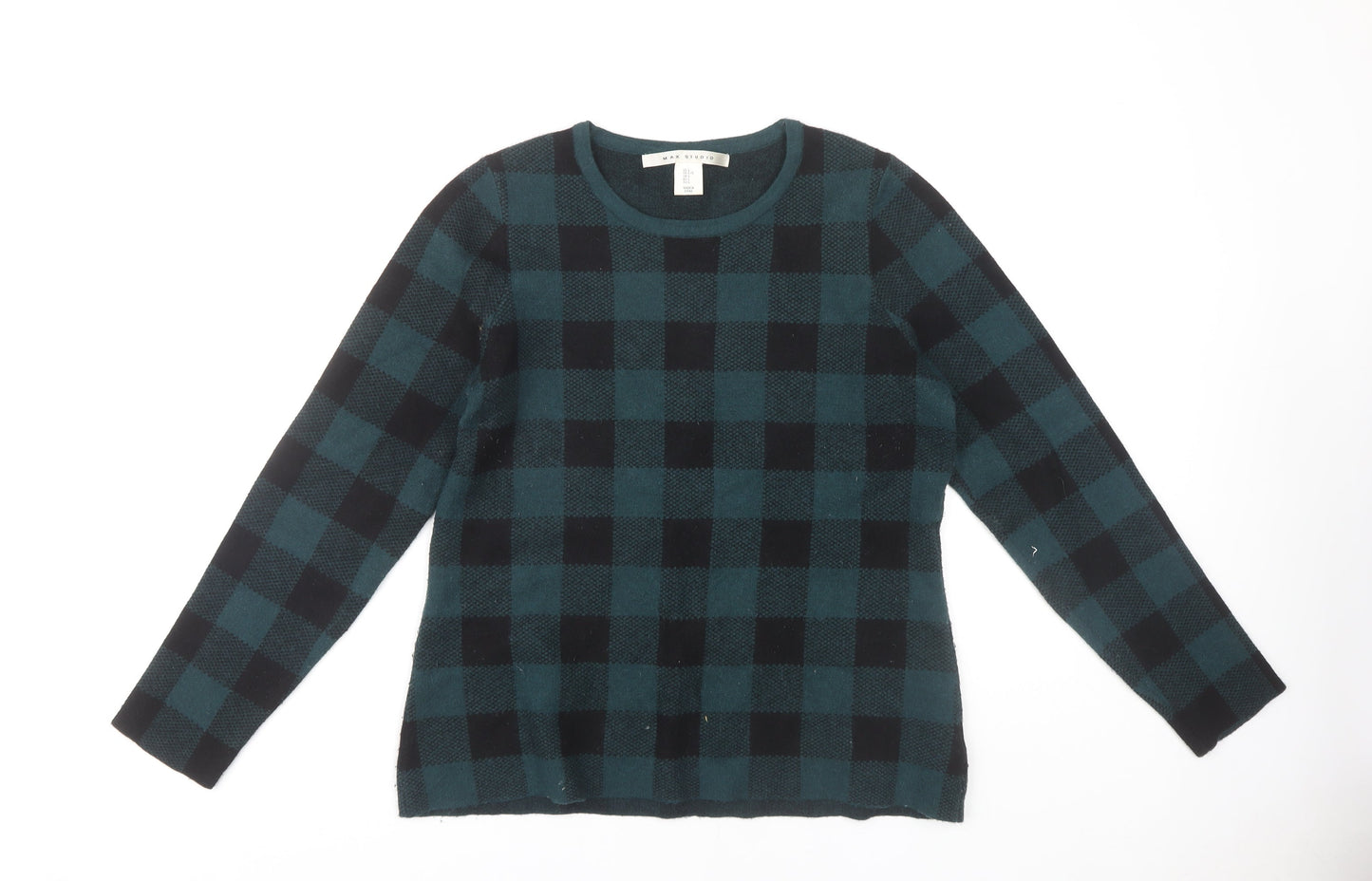 Max Studio Women's Black L Pullover Check Jumper