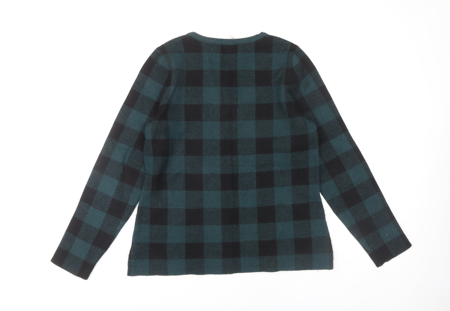 Max Studio Women's Black L Pullover Check Jumper
