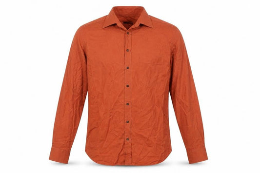 Einhorn Men's Orange Long Sleeve Button-Up Shirt