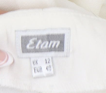 Etam Women's Ivory Trousers UK 12 Polyester