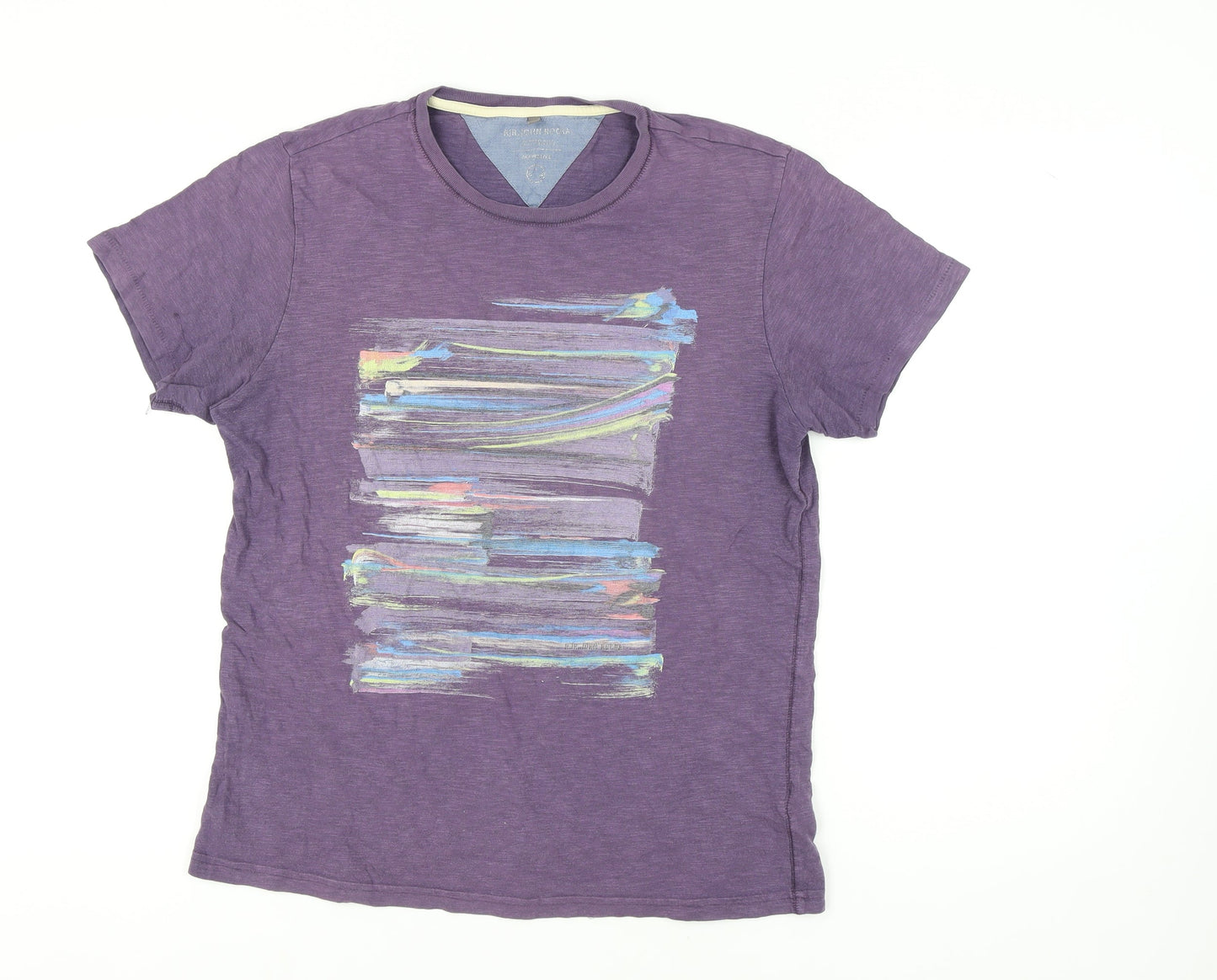 Debenhams Men's Purple Art Graphic Cotton T-Shirt M