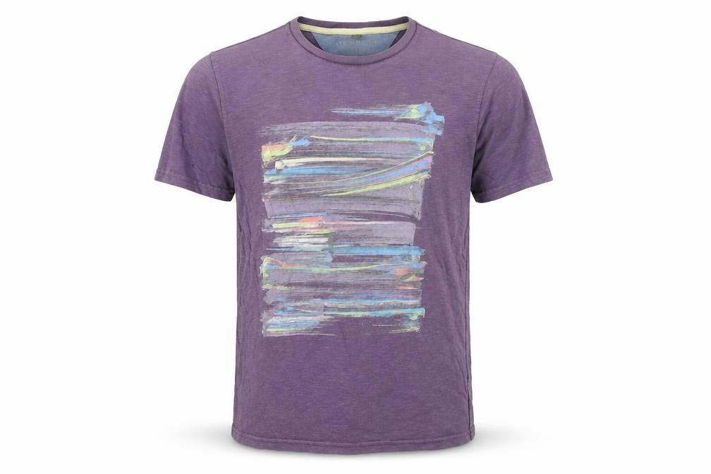 Debenhams Men's Purple Art Graphic Cotton T-Shirt M