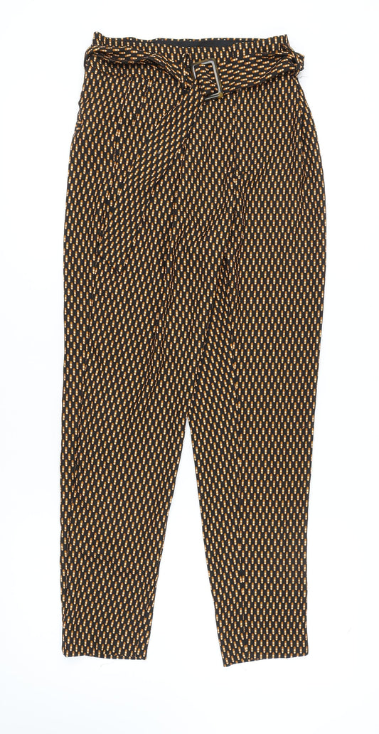 MNG Women's Geometric Trousers, Size 8, Multicoloured
