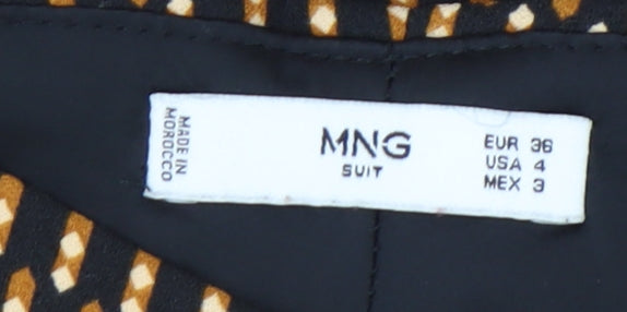 MNG Women's Geometric Trousers, Size 8, Multicoloured
