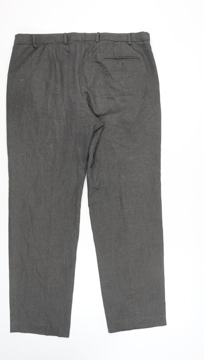 Marks & Spencer Men's Grey Regular Trousers