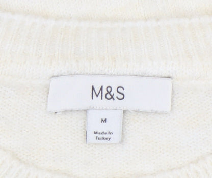 Close-up detail of Marks & Spencer Ivory jumper - M