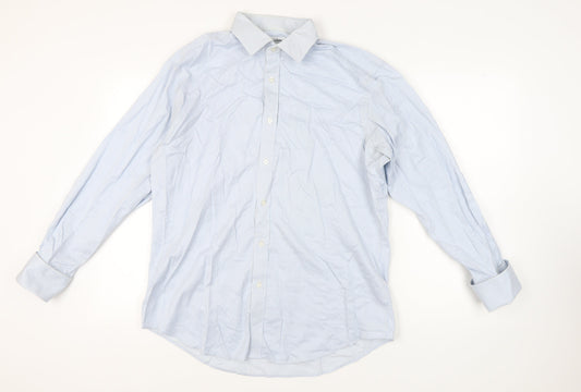 T.M. Lewin Men's Blue Striped Slim Fit Dress Shirt