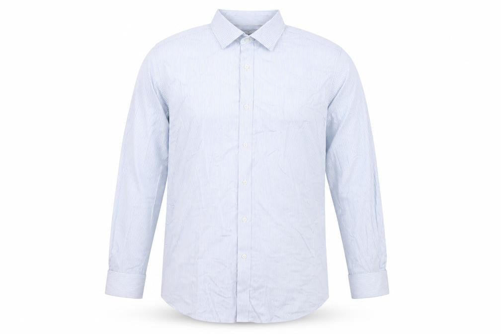 T.M. Lewin Men's Blue Striped Slim Fit Dress Shirt