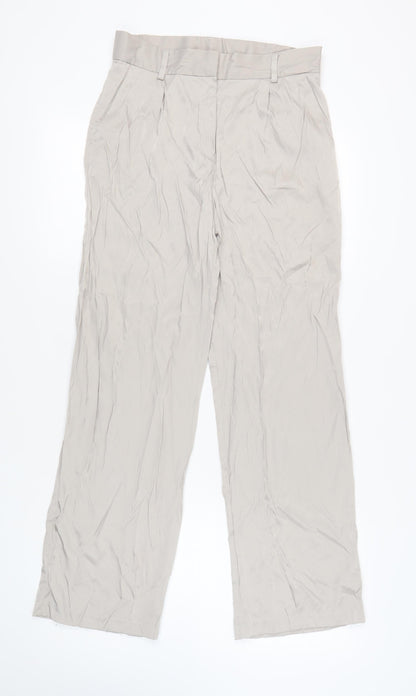 H&M Women's Beige Straight Trousers Size 12