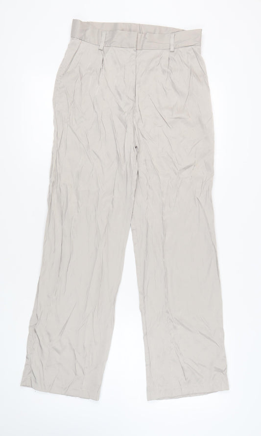 H&M Women's Beige Straight Trousers Size 12