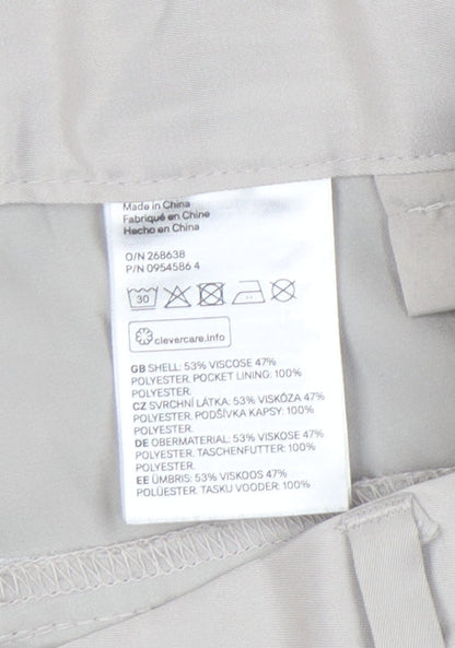 H&M Women's Beige Straight Trousers Size 12