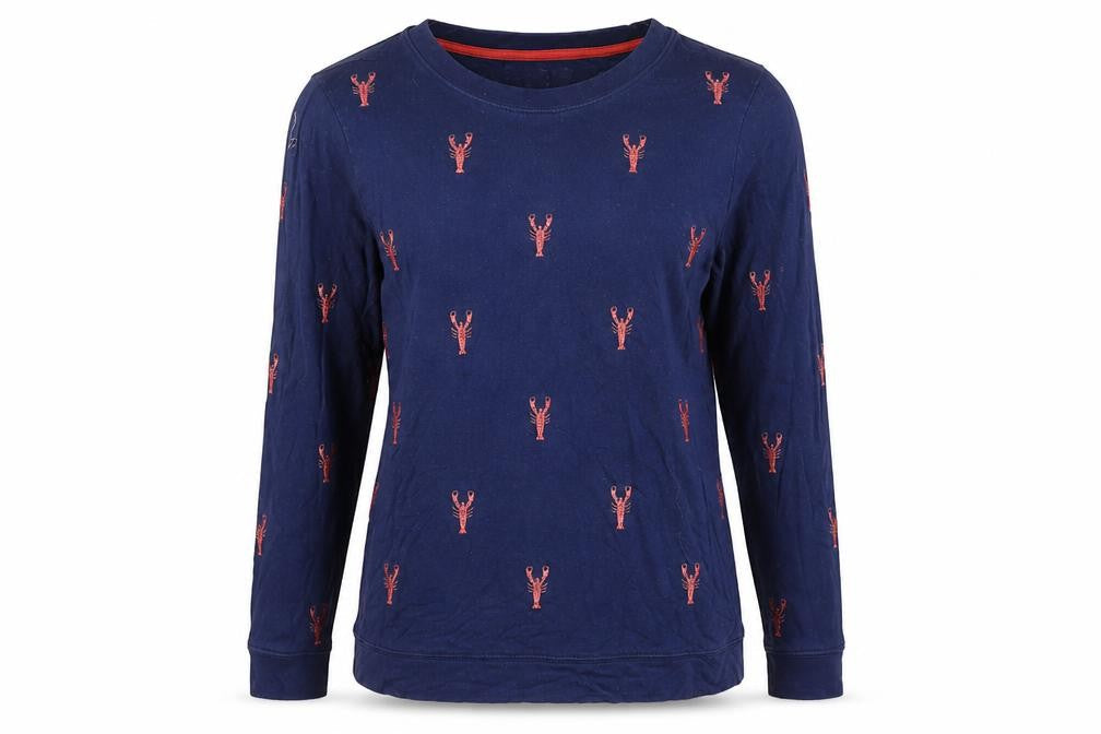 Oasis Women's Blue Animal Print Crew Neck Top - S
