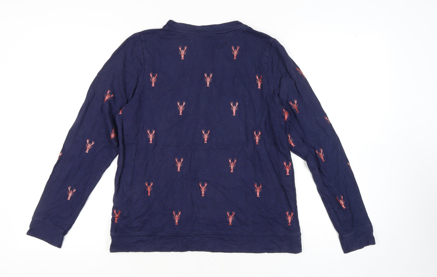 Oasis Women's Blue Animal Print Crew Neck Top - S