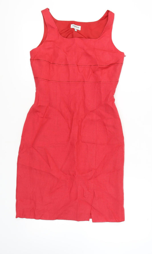 Steilmann Women's Red Linen Sheath Dress UK 10
