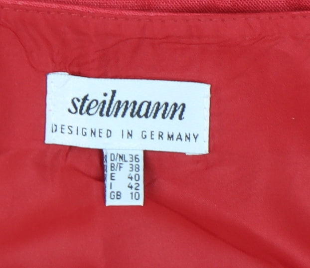 Steilmann Women's Red Linen Sheath Dress UK 10