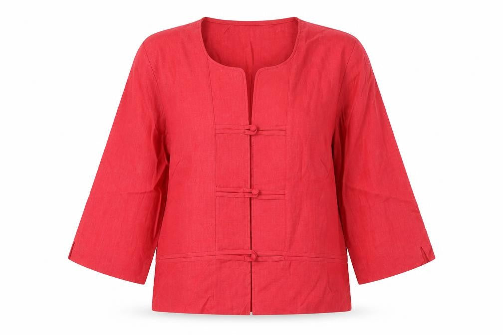 Steilmann Women's Red Linen Jacket, Size 10