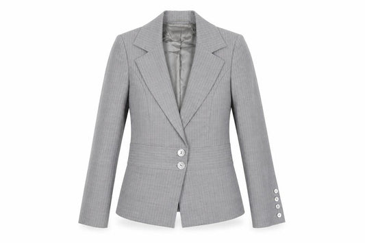 Jaeger Women's Grey Pinstripe Blazer, Size 10