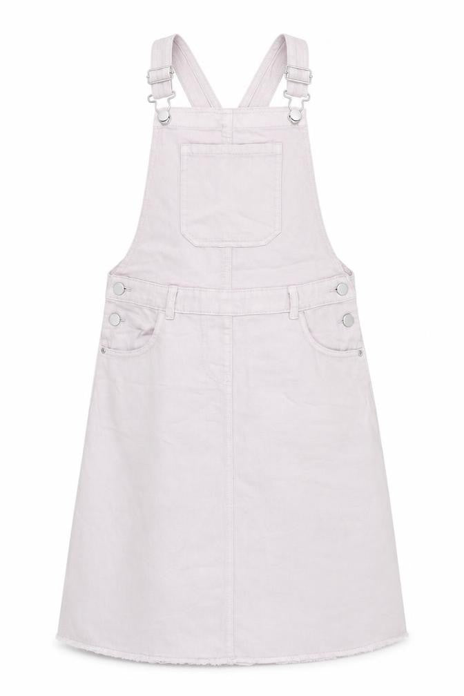 Next Girls Pink Pinafore Dress 12 Years - Cotton, Sleeveless, Button