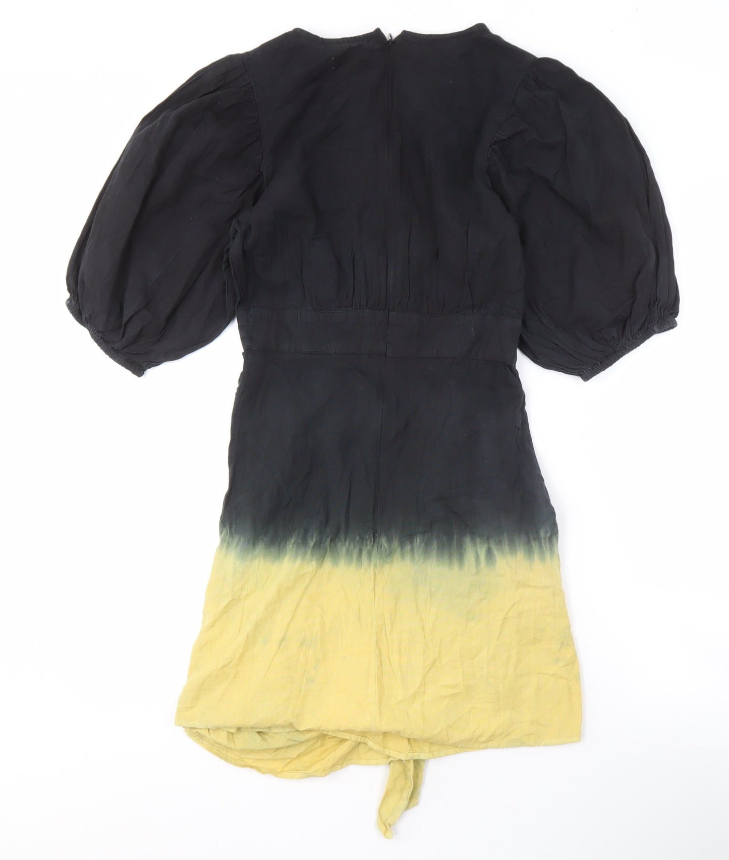 Warehouse Women's Black & Yellow Petite Dress, Size 6