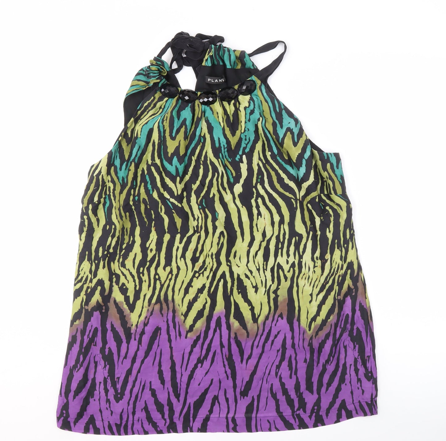 Planet Women's Multicoloured Halter Tank Top Size 18