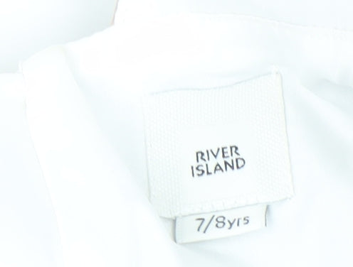 River Island Girls Pink A-Line Skirt 7-8 Years Button Accent