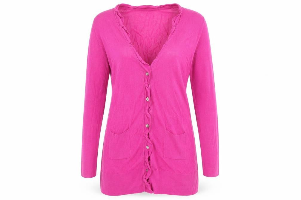 Linea Women's Pink V-Neck Cardigan - Size L