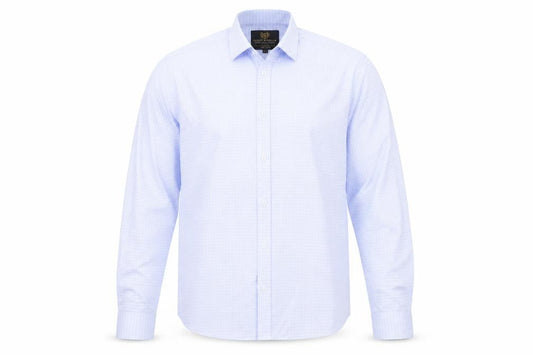 Scott & Taylor Men's Blue Check Shirt, 16.5 Regular Fit