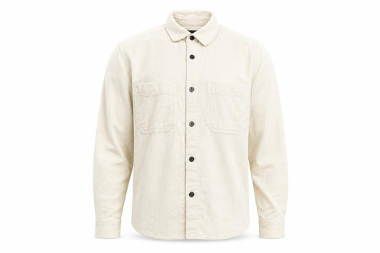 H&M Mens Beige Long Sleeve Button-Up Shirt M