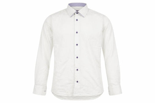 Pal Zileri Men's White Cotton Long Sleeve Shirt