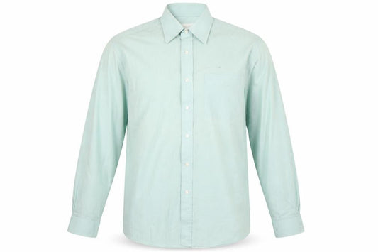 Marks & Spencer Men's Green Button-Up Shirt Size 15