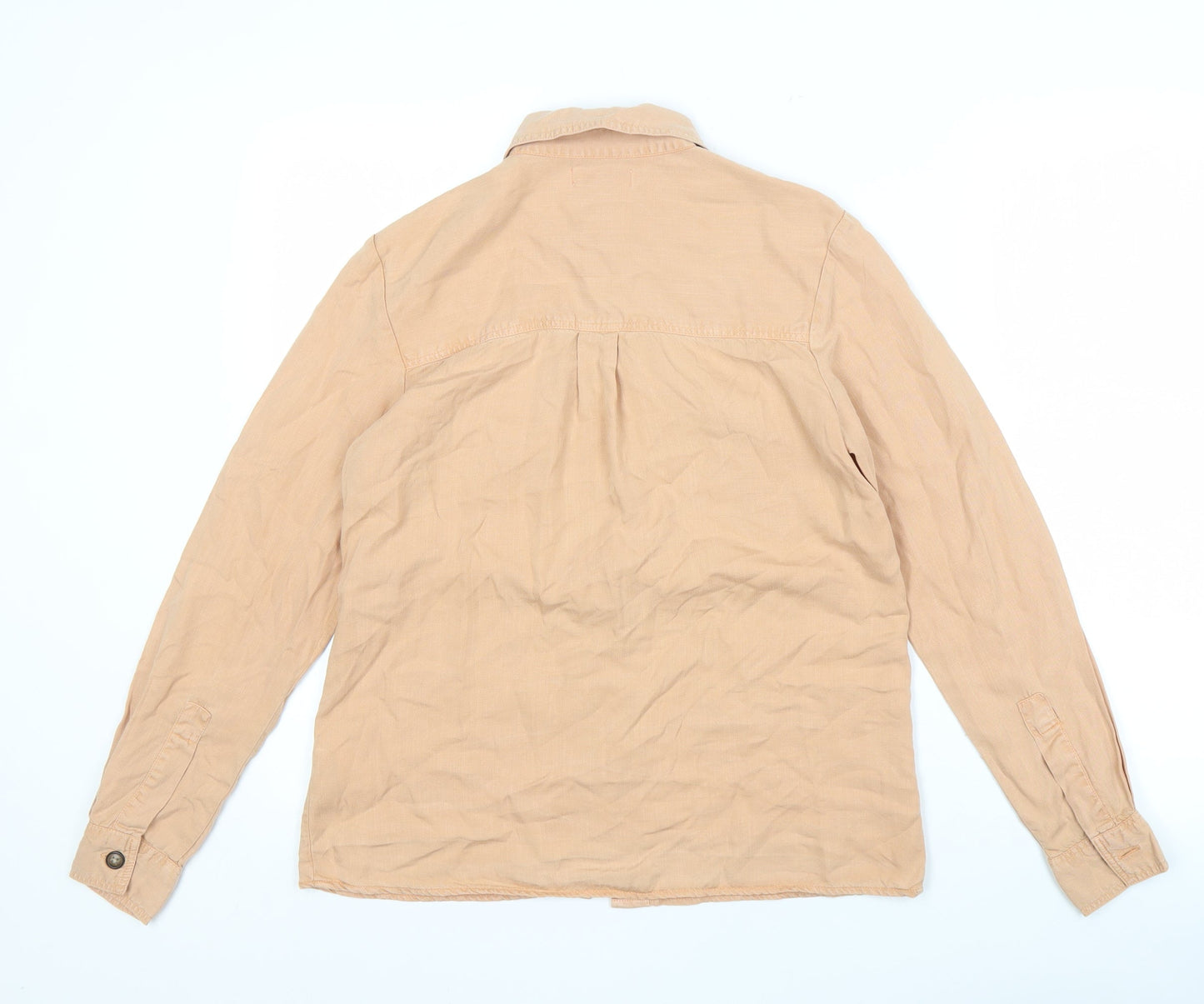 Topshop Women's Beige Button-Up Shirt Size 6