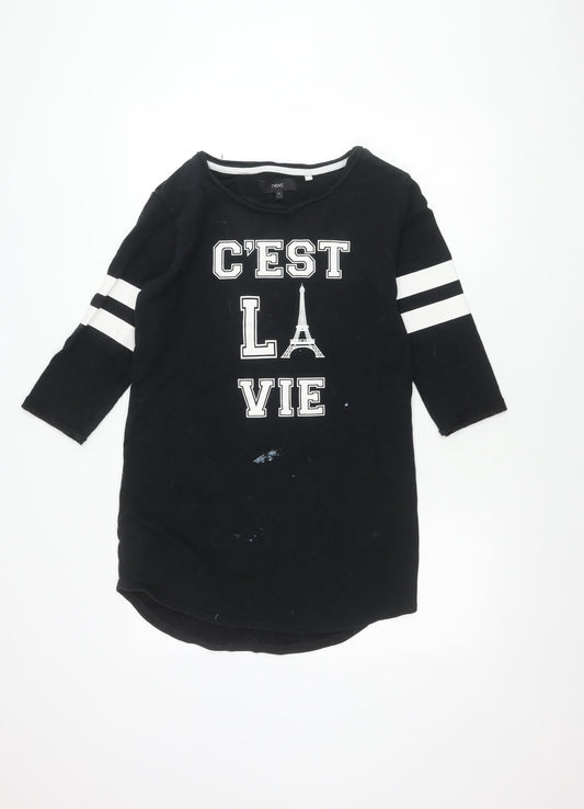 Next Women's Black Long Sleeve Top Size 8