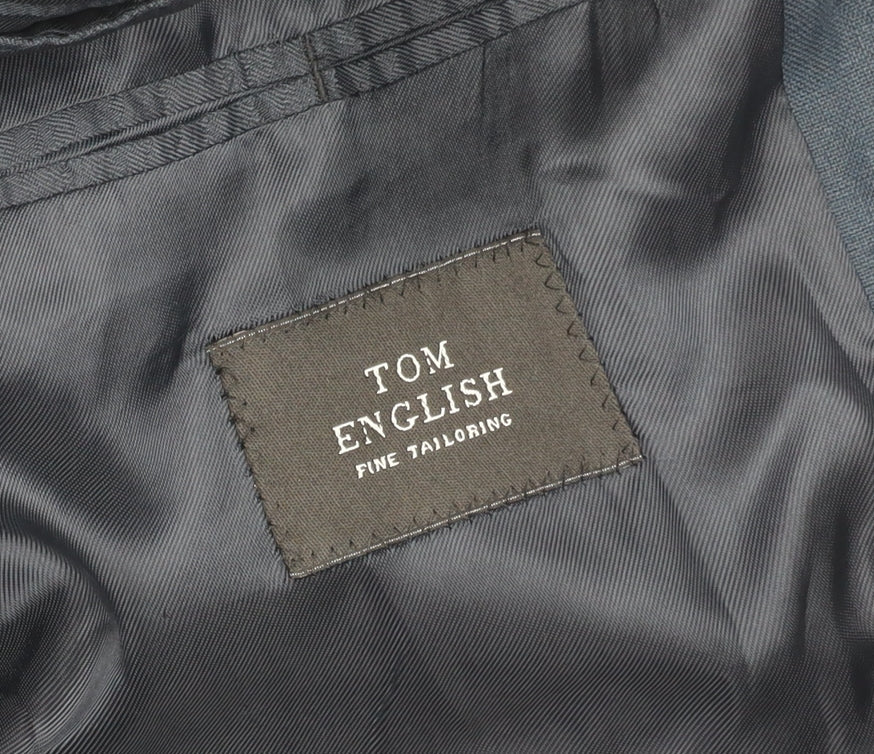 Tom English Men's Blue Linen Blazer, Size 40 Regular