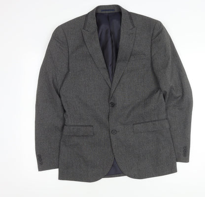 Additional front view of Next Men's Grey Blazer Jacket, size 38R, Formal Wear