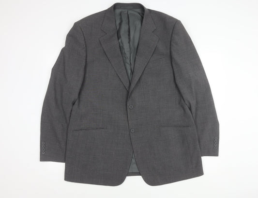 Thomas Brooks Men's Grey Wool Blend Blazer Jacket, Size 44R