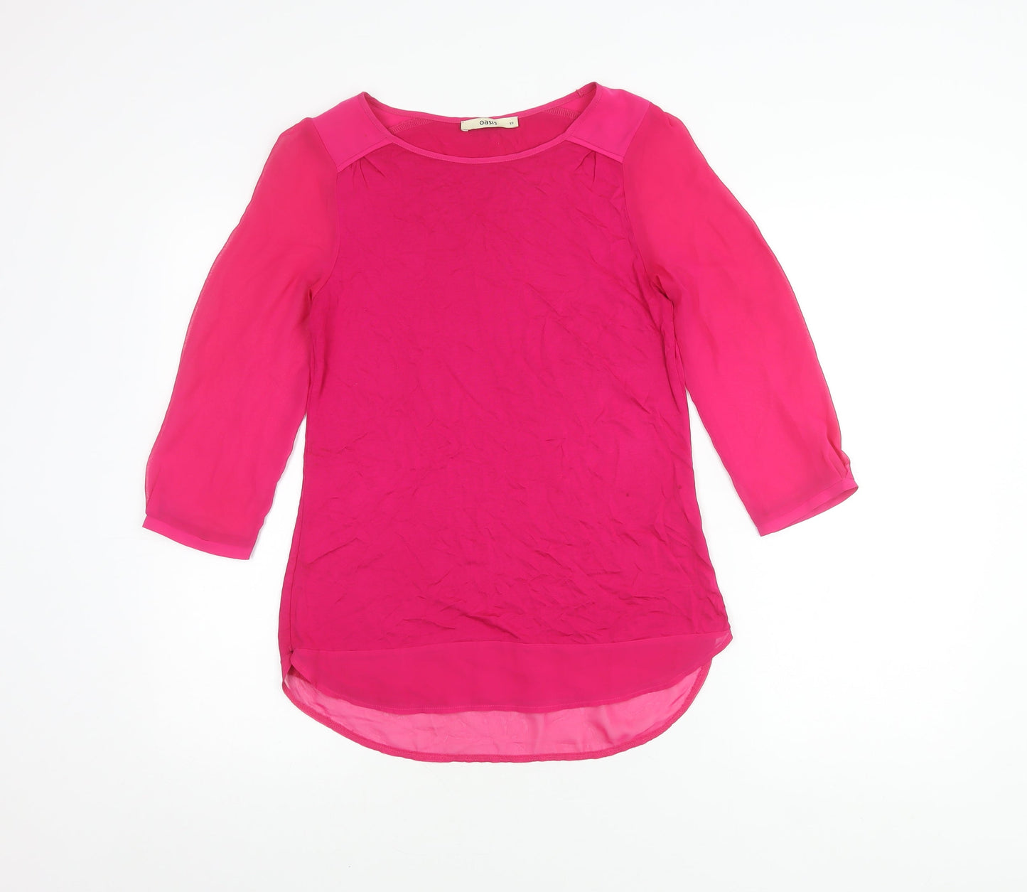 Oasis Women's Pink 3/4 Sleeve Top XS