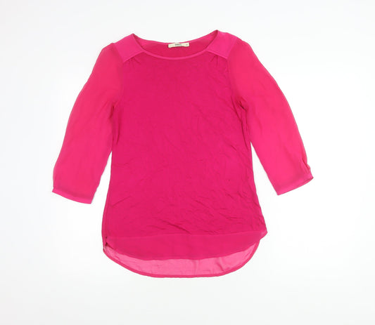 Oasis Women's Pink 3/4 Sleeve Top XS