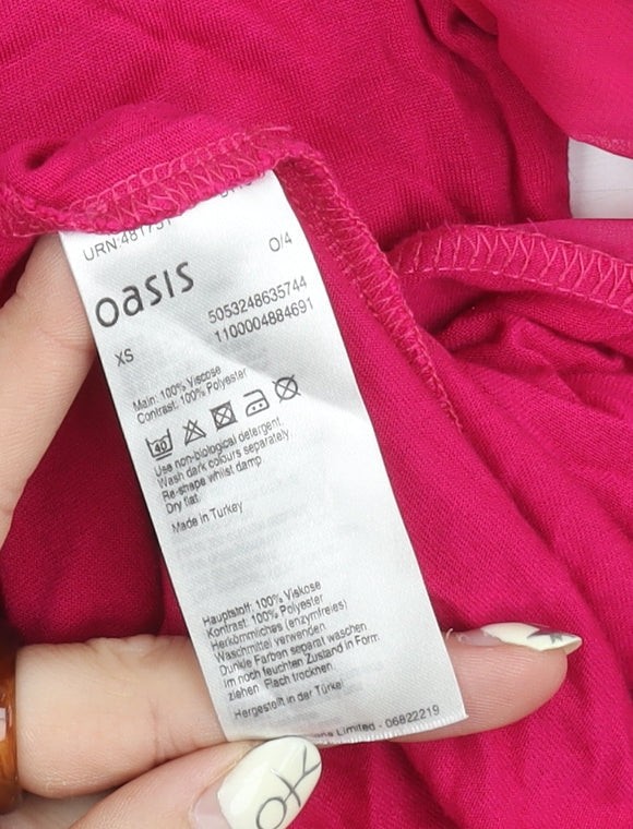 Oasis Women's Pink 3/4 Sleeve Top XS