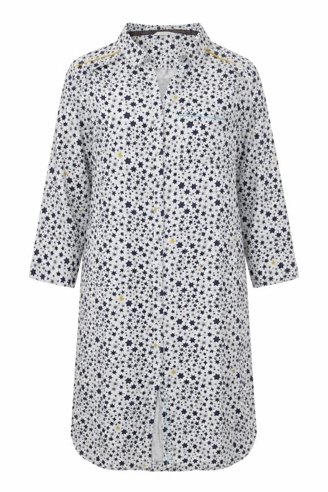 White Stuff Women's Grey Star Shirt Dress M