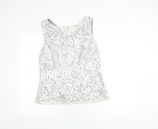 Onyx Nite Women's Grey L Sleeveless Blouse