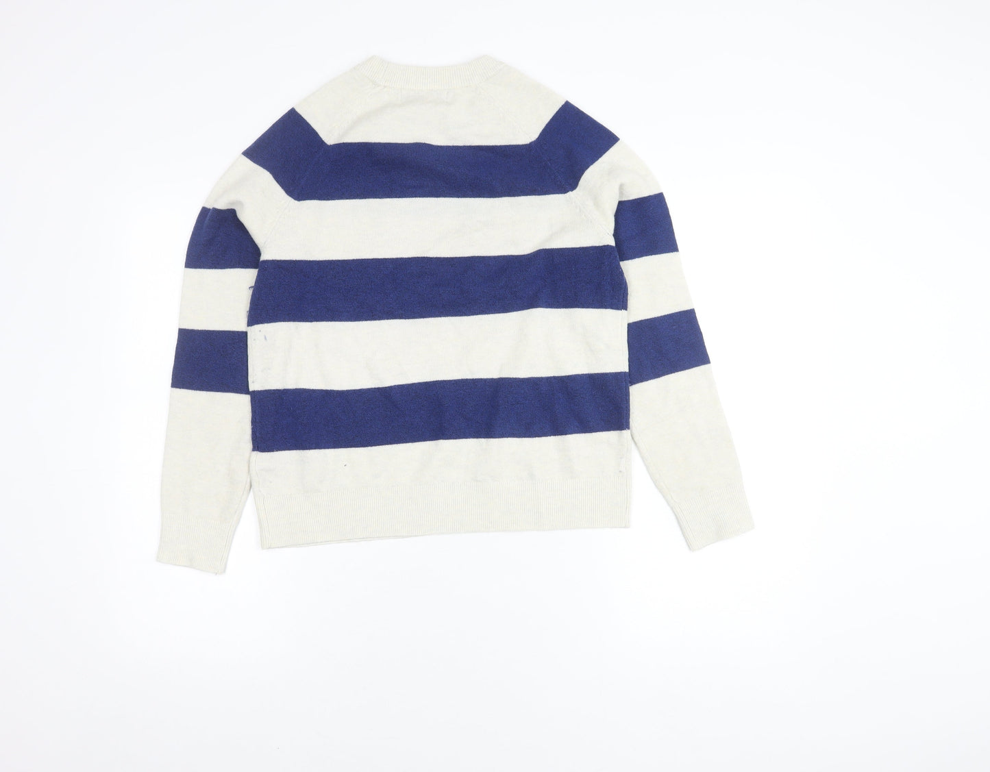 Marks and Spencer Women's Blue Striped Pullover Jumper S