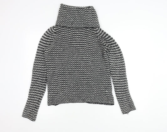 Zara Women Multicoloured Roll Neck Pullover, Size L