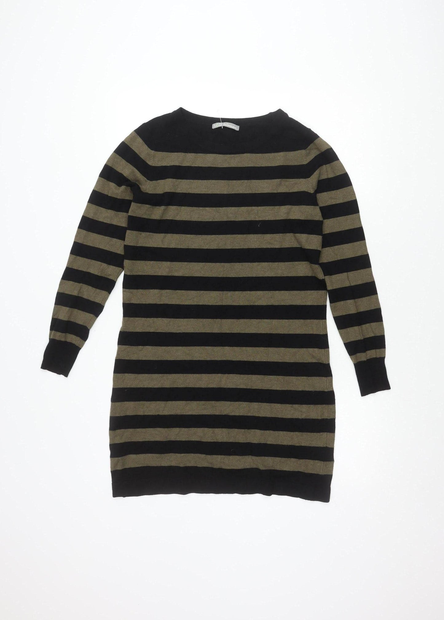 Marks and Spencer Women's Black Striped Jumper Size 12