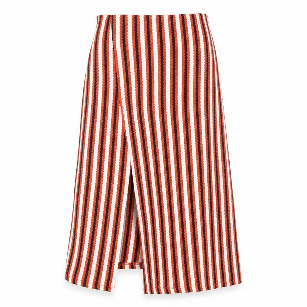 Pull & Bear Women's Multicoloured Striped Long Skirt Size 10