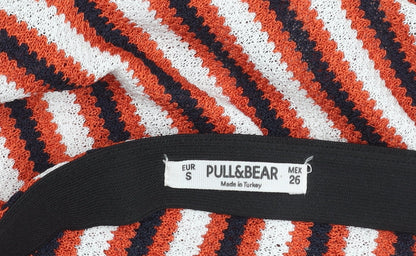 Pull&Bear Women's Multicoloured Striped Long Skirt Size 10