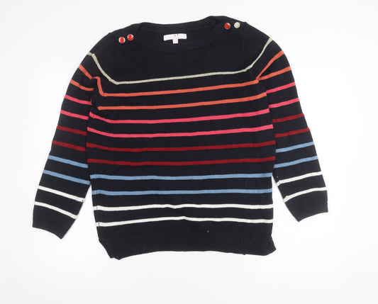 Julipa Women's Multicoloured Striped Pullover Jumper