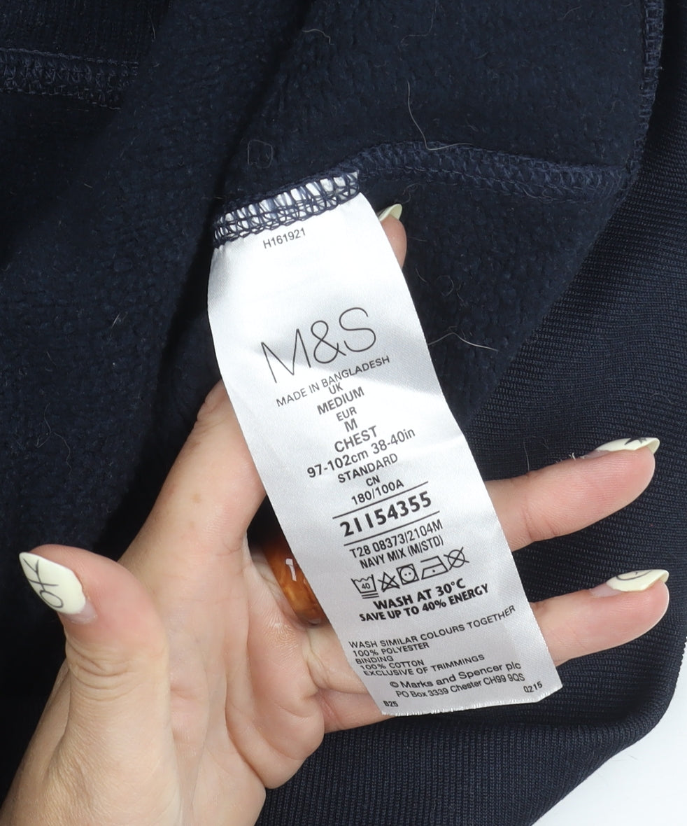 Marks and Spencer Men's Blue Full Zip Jacket M