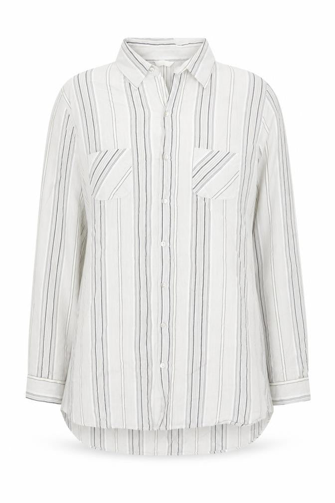 Marks & Spencer Women's Grey Striped Button-Up Shirt